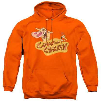 Cow & Chicken Logo Mens Hoodie Orange