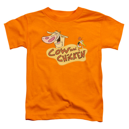 Cow & Chicken Logo Toddler Kids Youth T Shirt Orange