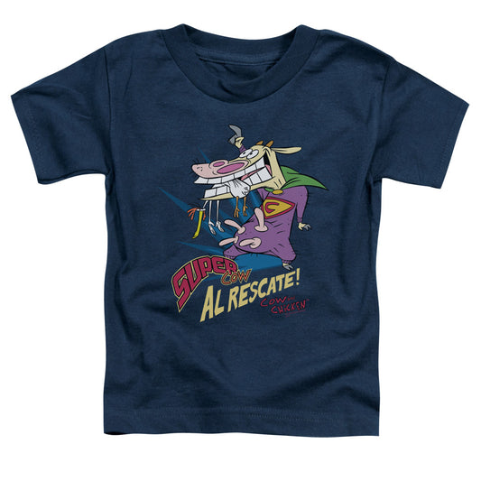 Cow & Chicken Super Cow Toddler Kids Youth T Shirt Navy Blue