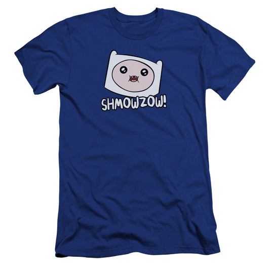 Adventure Time Shmowzow Premium Bella Canvas Slim Fit Mens T Shirt Royal Blue