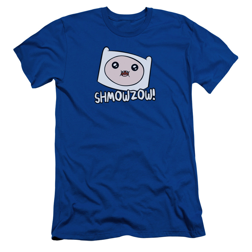 Adventure Time Shmowzow Slim Fit Mens T Shirt Royal Blue