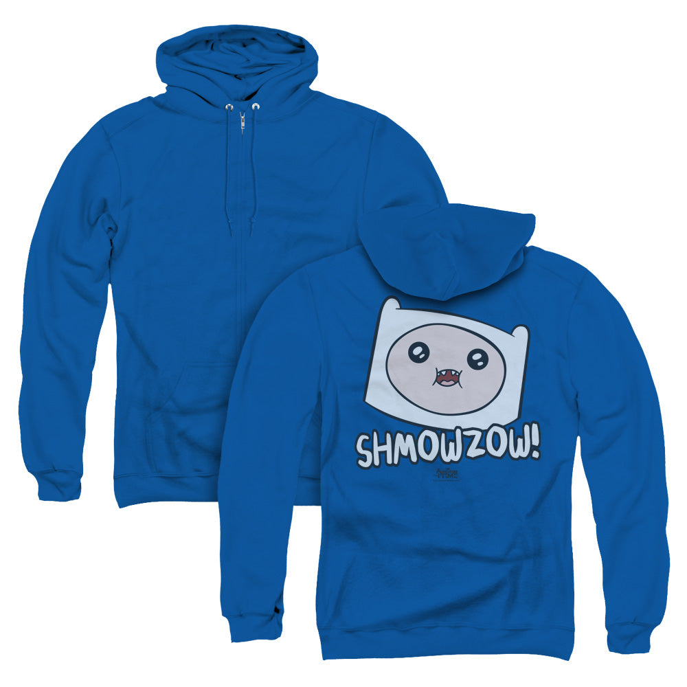 Adventure Time Shmowzow Back Print Zipper Mens Hoodie Royal Blue