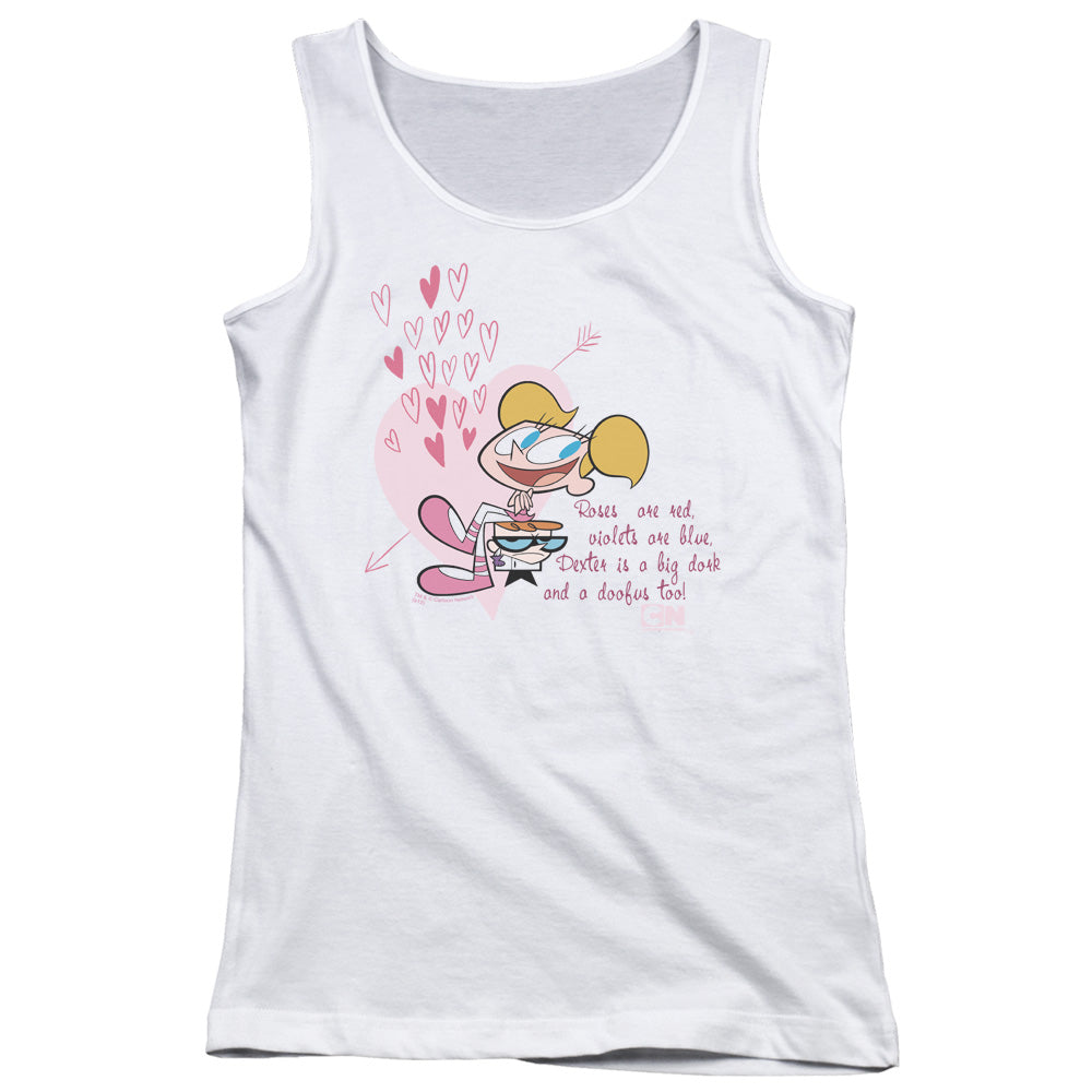 Dexters Laboratory Roses Are Red Womens Tank Top Shirt White