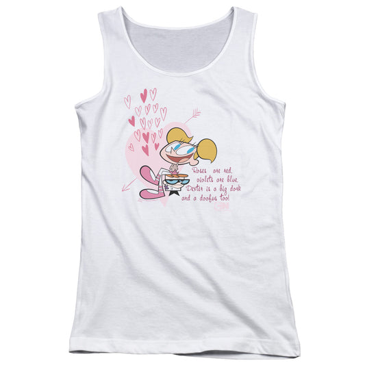 Dexters Laboratory Roses Are Red Womens Tank Top Shirt White