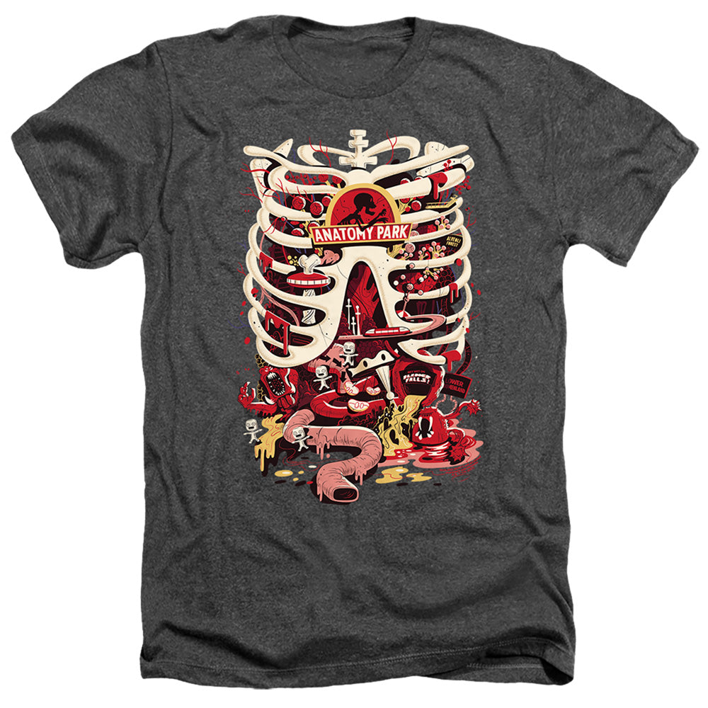 Rick And Morty Anatomy Park Logo Heather Mens T Shirt Black Officially Licensed