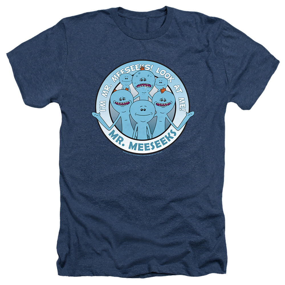 Rick And Morty Mr Meeseeks Heather Mens T Shirt Navy Officially Licensed