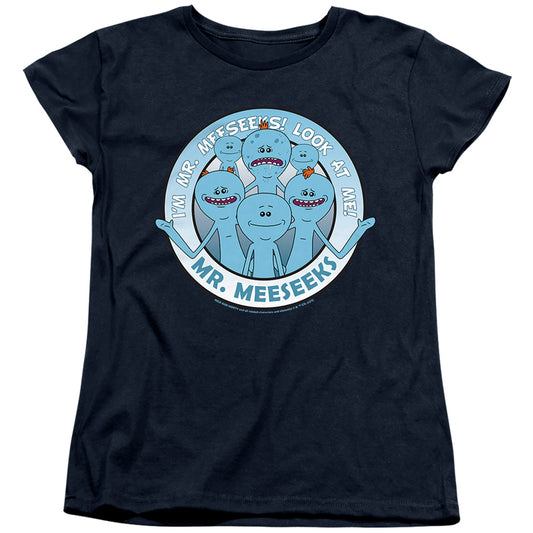 Rick And Morty Mr Meeseeks Womens T Shirt Navy Officially Licensed