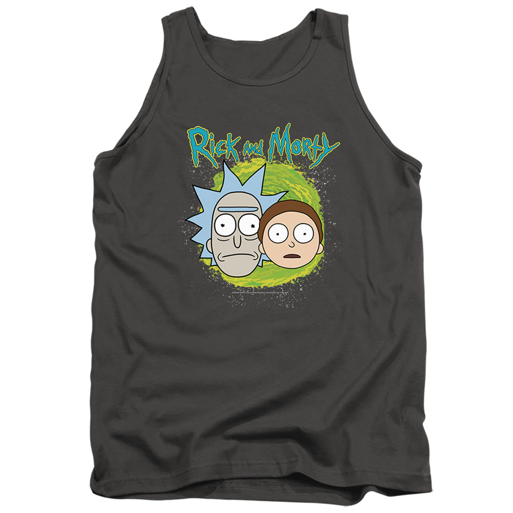 Rick And Morty Floating Heads Mens Tank Top Shirt Charcoal