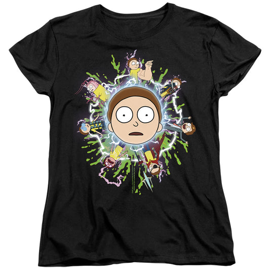 Rick And Morty Multiple Morty Womens T Shirt Black Officially Licensed