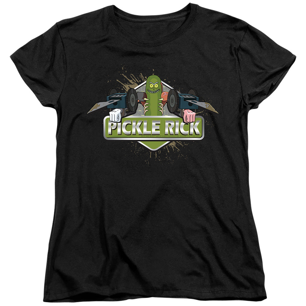 Rick And Morty Pickle Rick Womens T Shirt Black Officially Licensed