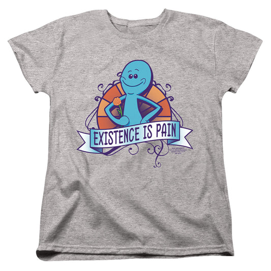 Rick And Morty Existence Is Pain Womens T Shirt Athletic Heather Officially Licensed