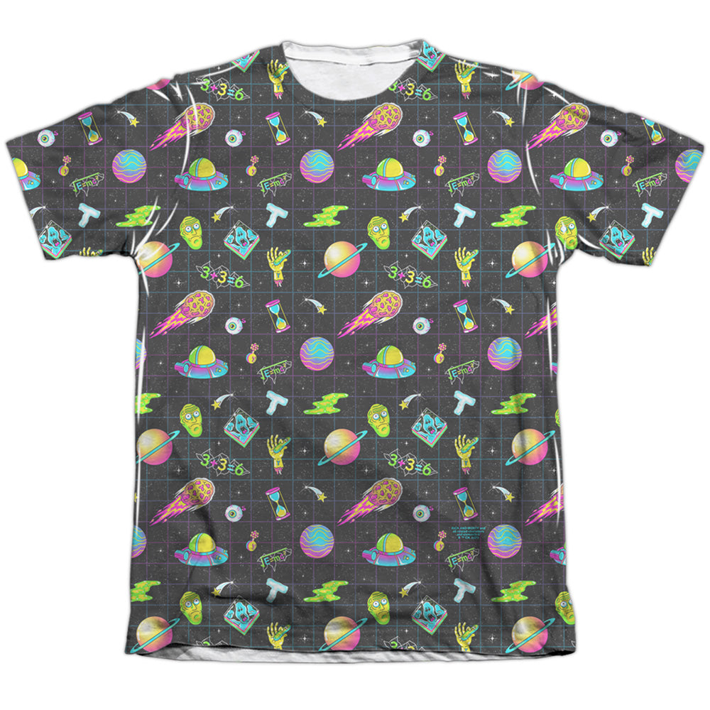 Rick And Morty Opening Icons Mens Poly Cotton T Shirt White
