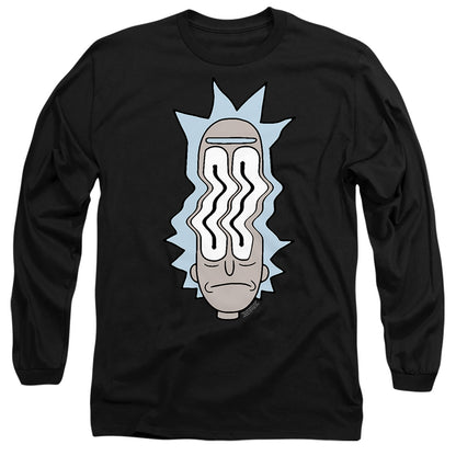 Rick And Morty Rick Waves Mens Long Sleeve Shirt Black Officially Licensed