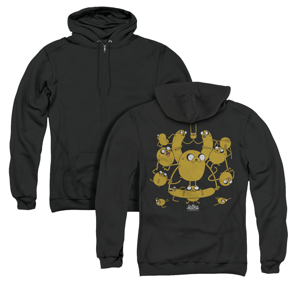 Adventure Time Jakes Back Print Zipper Mens Hoodie Black