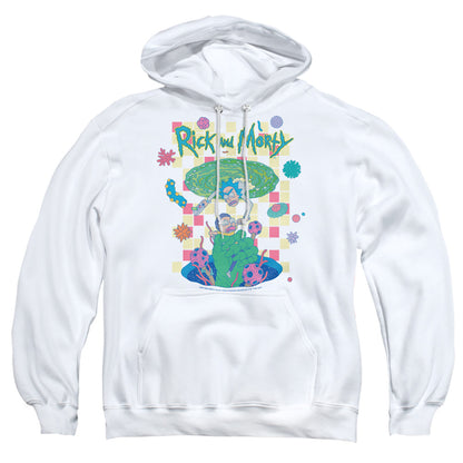 Rick And Morty Falling Portals Mens Hoodie White
