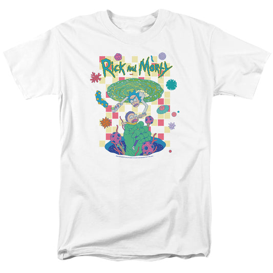 Rick And Morty Falling Portals Mens T Shirt White