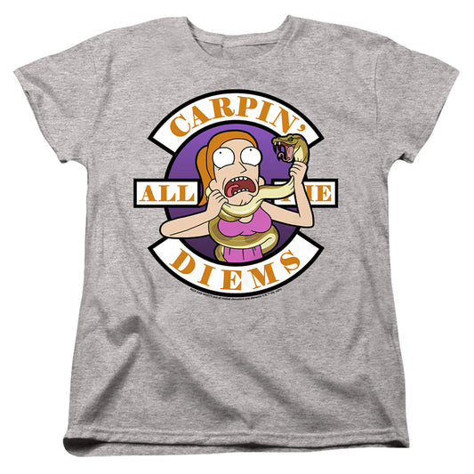 Rick And Morty Carp En All Them Diems Womens T Shirt Athletic Heather Officially Licensed