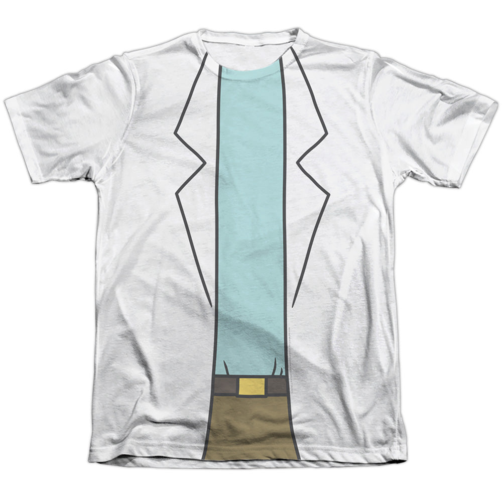 Rick And Morty Rick Lab Coat Mens Poly Cotton T Shirt White