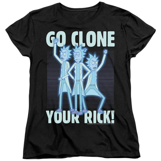 Rick And Morty Go Clone Your Rick Womens T Shirt Black Officially Licensed