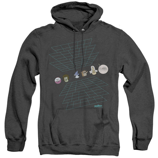 The Regular Show Regular Grid Heather Mens Hoodie Black