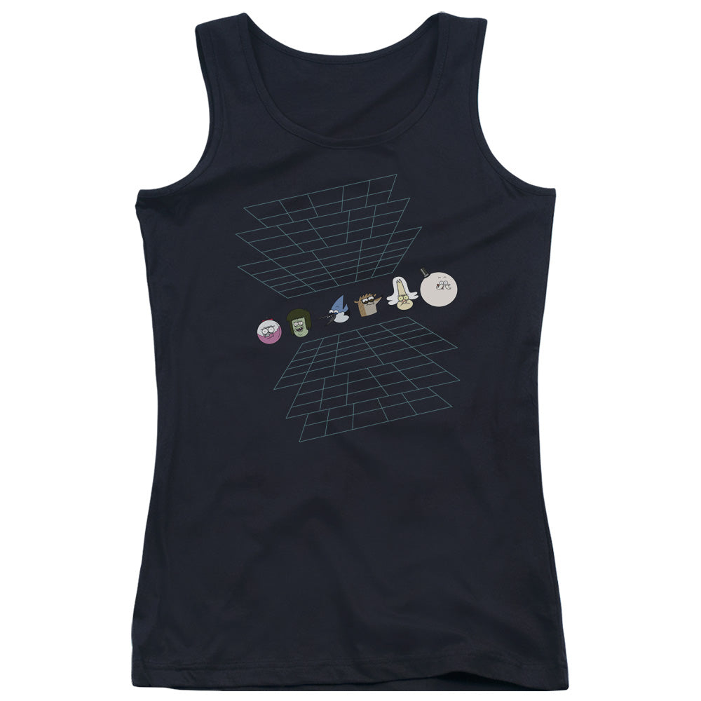 The Regular Show Regular Grid Womens Tank Top Shirt Black