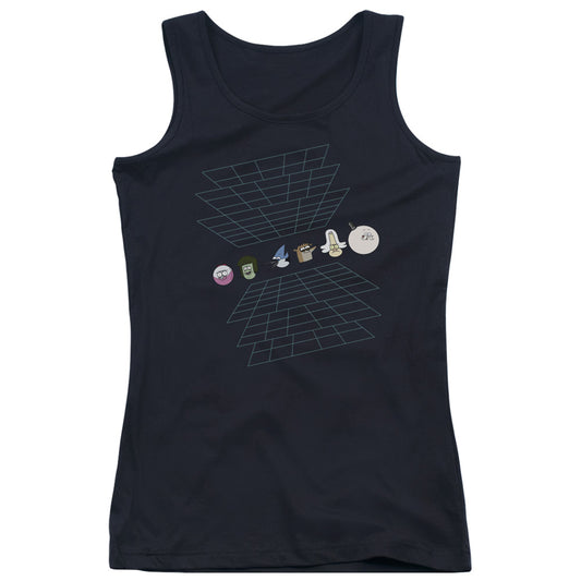 The Regular Show Regular Grid Womens Tank Top Shirt Black