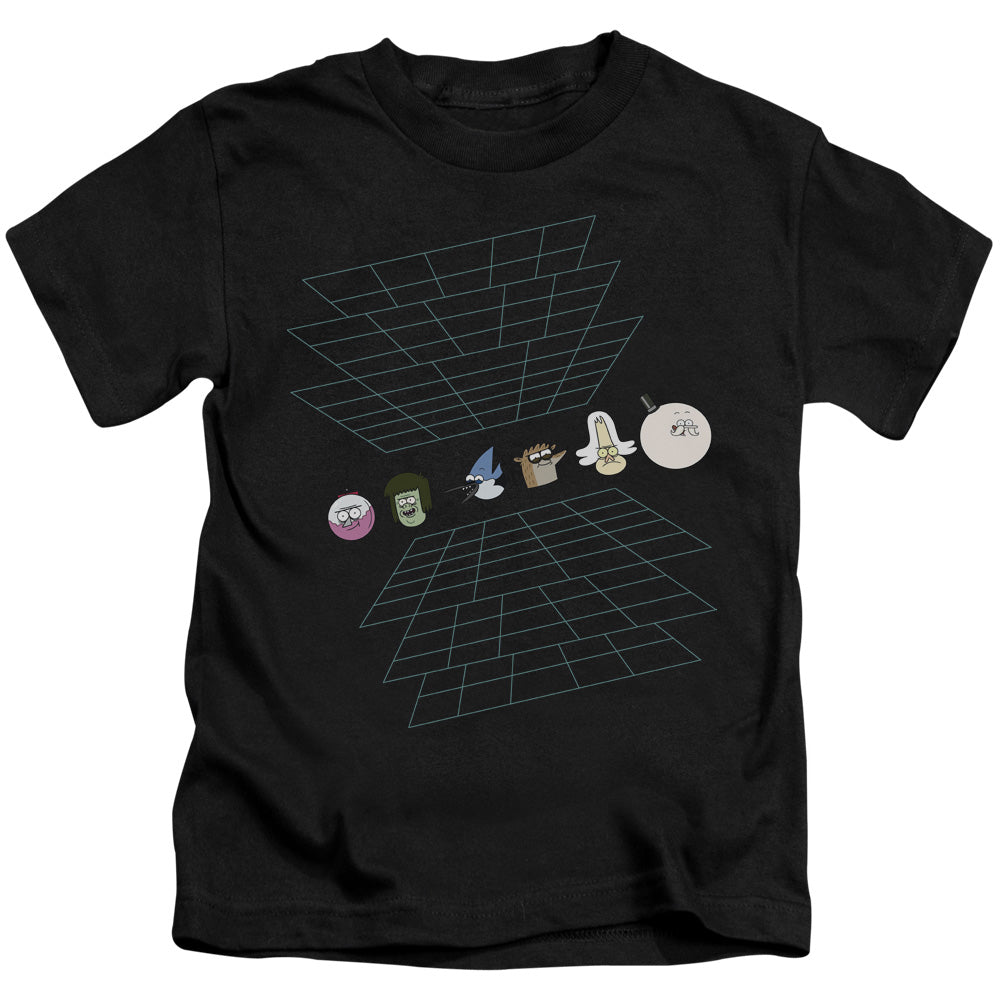 The Regular Show Regular Grid Juvenile Kids Youth T Shirt Black 