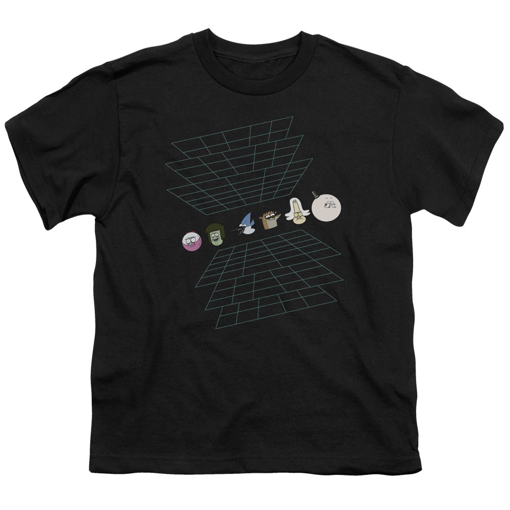 The Regular Show Regular Grid Kids Youth T Shirt Black