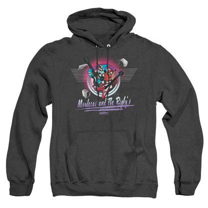 The Regular Show Mordecai & The Rigbys Mens Heather Hoodie Black Officially Licensed