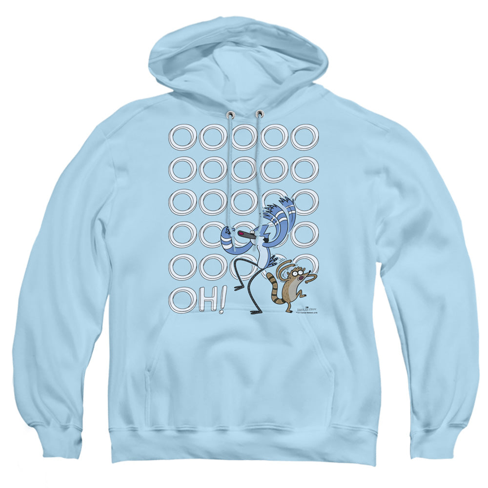 The Regular Show Oooooh Mens Hoodie Light Blue Officially Licensed