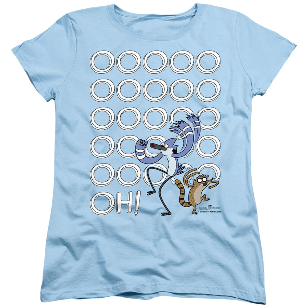 The Regular Show Oooooh Womens T Shirt Light Blue Officially Licensed