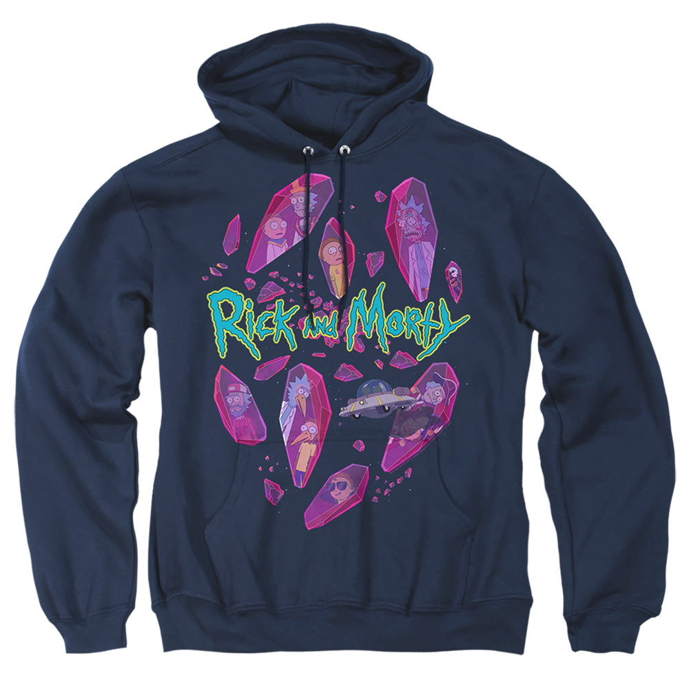 Rick And Morty Death Crystal Futures Mens Hoodie Navy