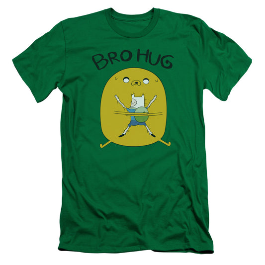 Adventure Time Bro Hug Slim Fit Mens T Shirt Kelly Green