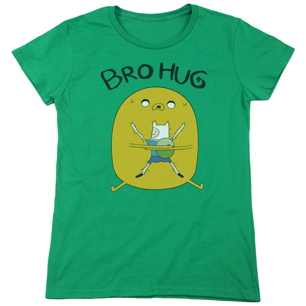 Adventure Time Bro Hug Womens T Shirt Kelly Green