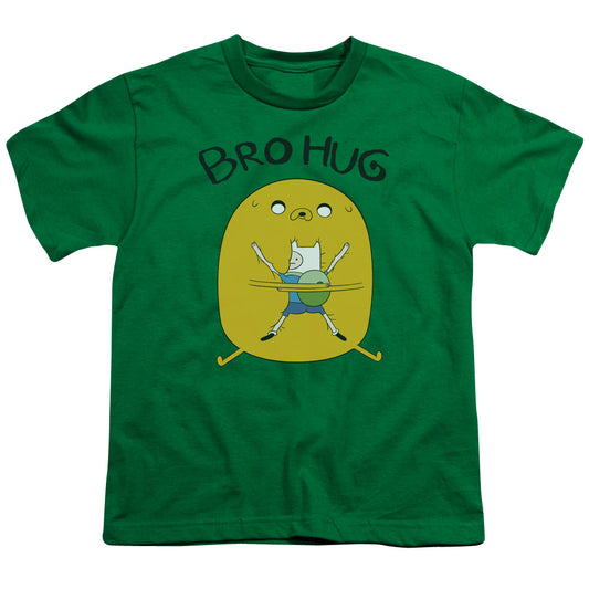 Adventure Time Bro Hug Kids Youth T Shirt Kelly Green