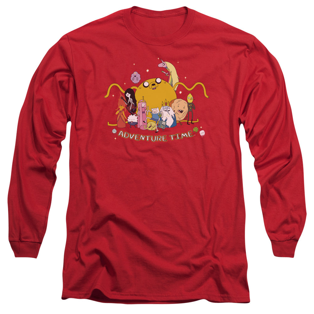 Adventure Time Outstretched Mens Long Sleeve Shirt Red