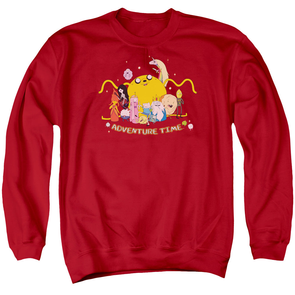 Adventure Time Outstretched Mens Crewneck Sweatshirt Red