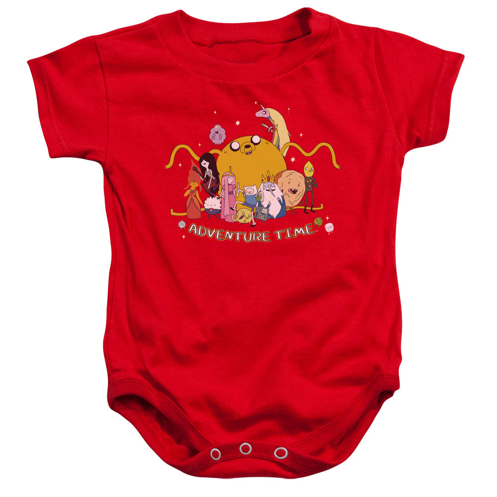 Adventure Time Outstretched Infant Baby Snapsuit Red