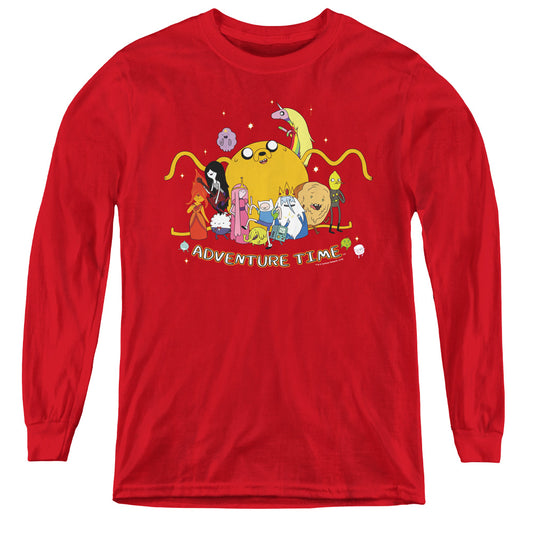 Adventure Time Outstretched Long Sleeve Kids Youth T Shirt Red