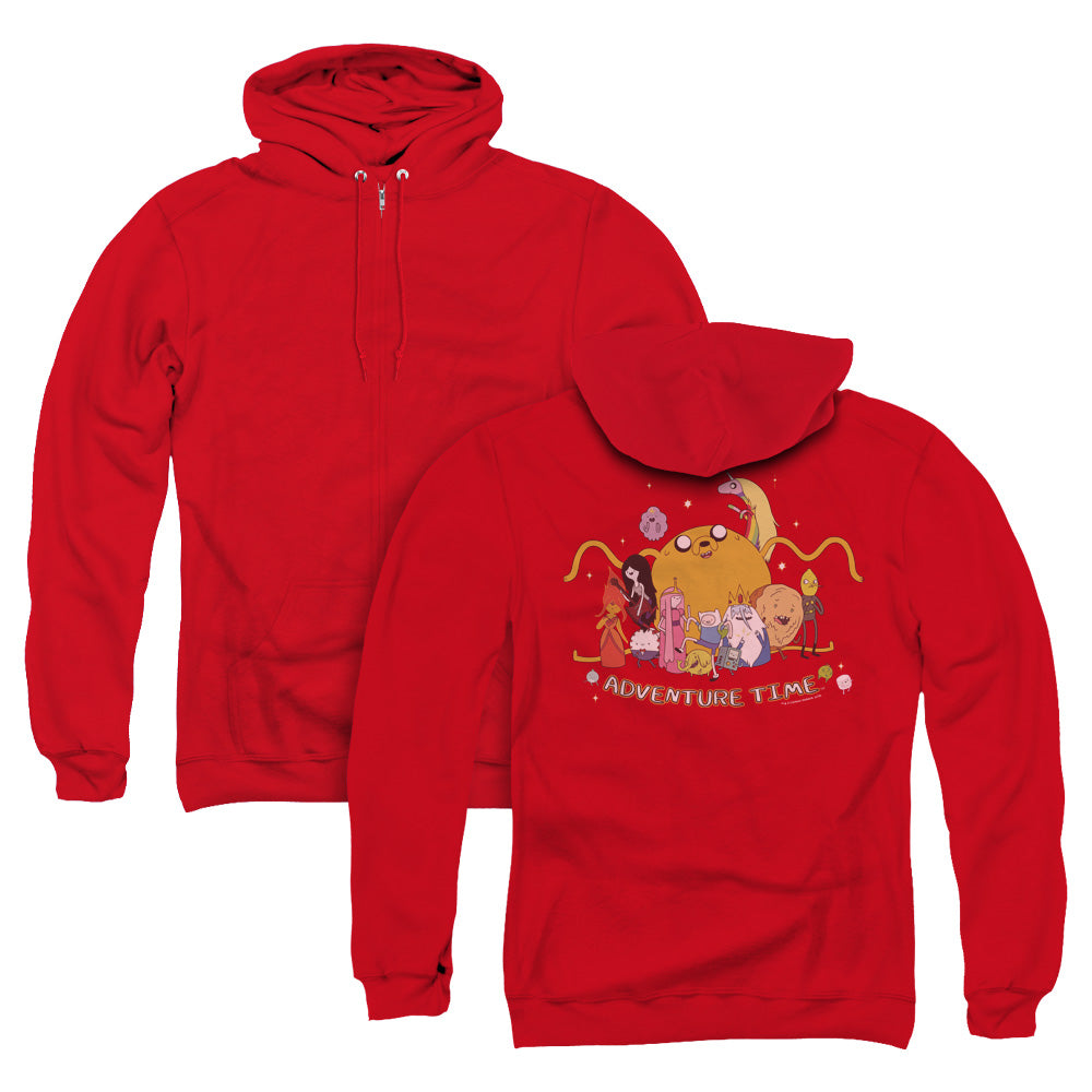 Adventure Time Outstretched Back Print Zipper Mens Hoodie Red