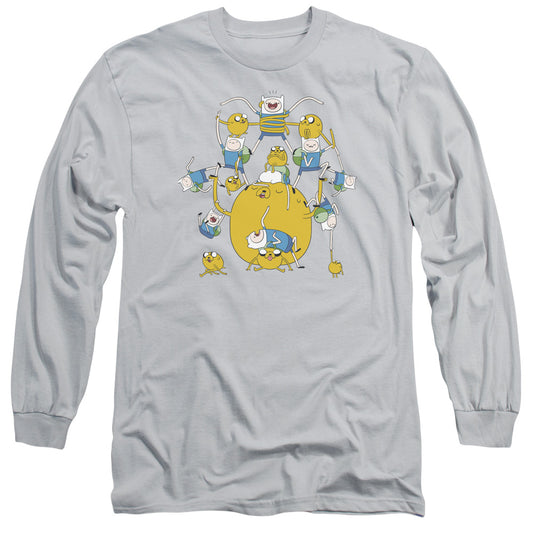 Adventure Time Finn&jake Group Mens Long Sleeve Shirt Silver