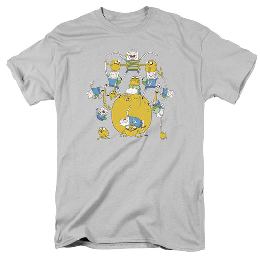 Adventure Time Finn & Jake Group Mens T Shirt Silver