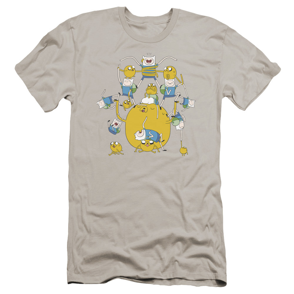 Adventure Time Finn&jake Group Premium Bella Canvas Slim Fit Mens T Shirt Silver