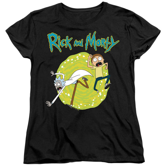 Rick And Morty Portal Womens T Shirt Black Officially Licensed