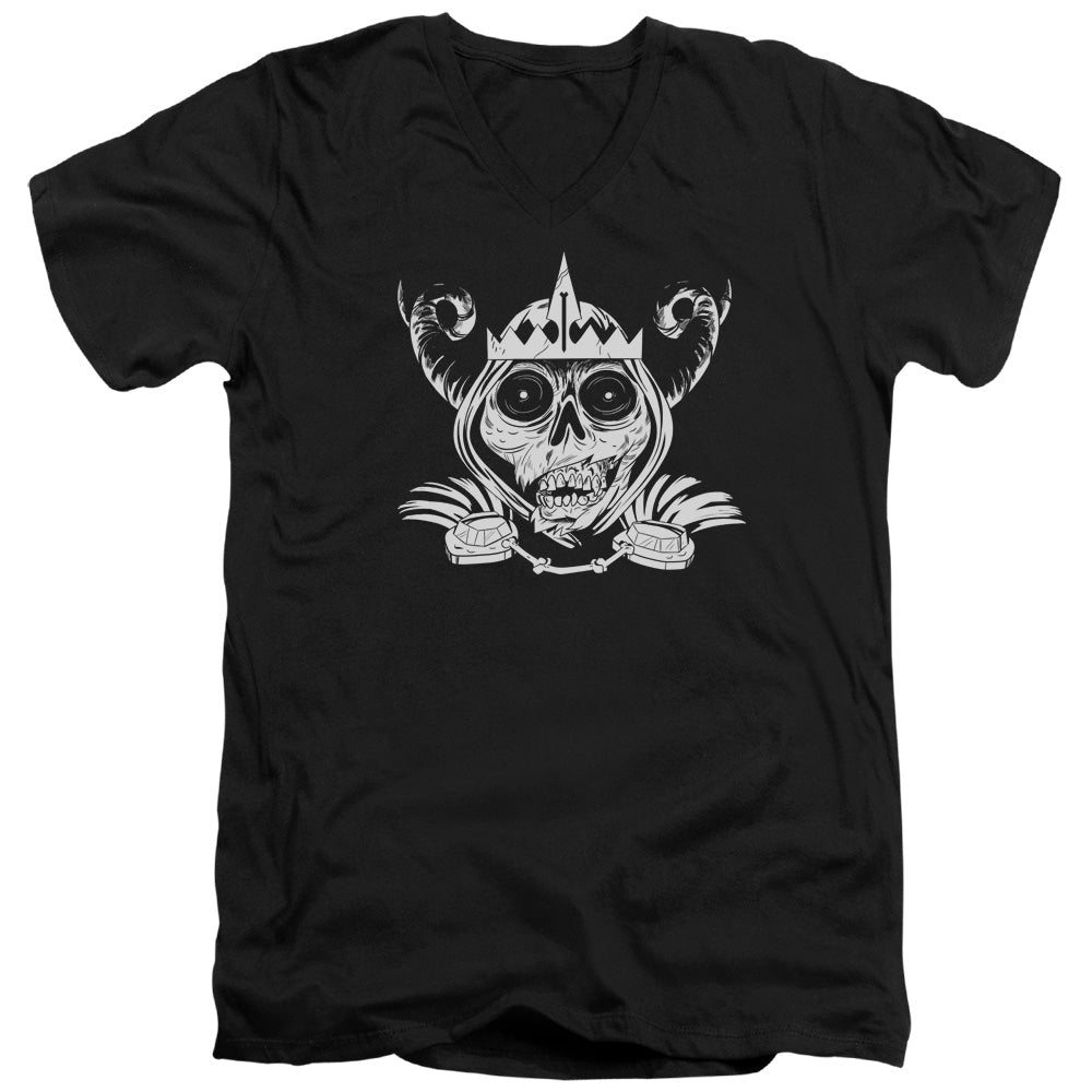 Adventure Time Skull Face Mens Slim Fit V Neck T Shirt Black