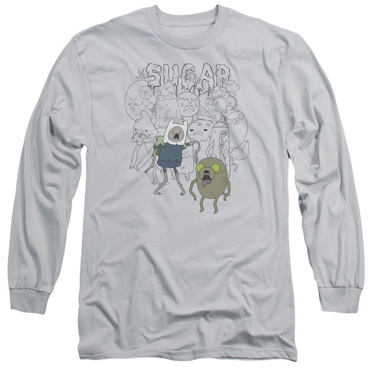 Adventure Time Sugar Zombies Mens Long Sleeve Shirt Silver