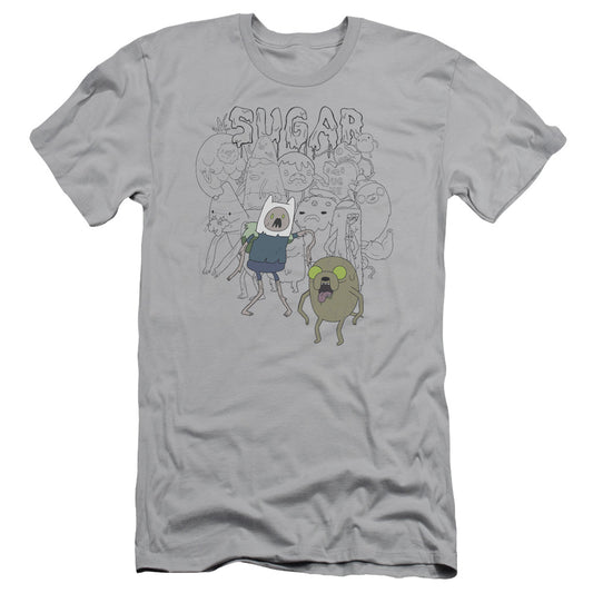 Adventure Time Sugar Zombies Slim Fit Mens T Shirt Silver