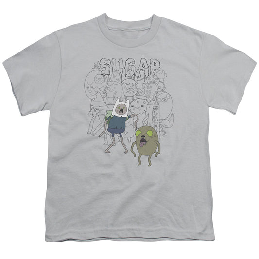 Adventure Time Sugar Zombies Kids Youth T Shirt Silver