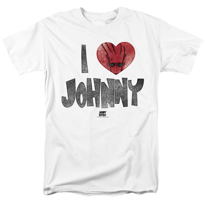 Johnny Bravo I Heart Johnny Mens T Shirt White