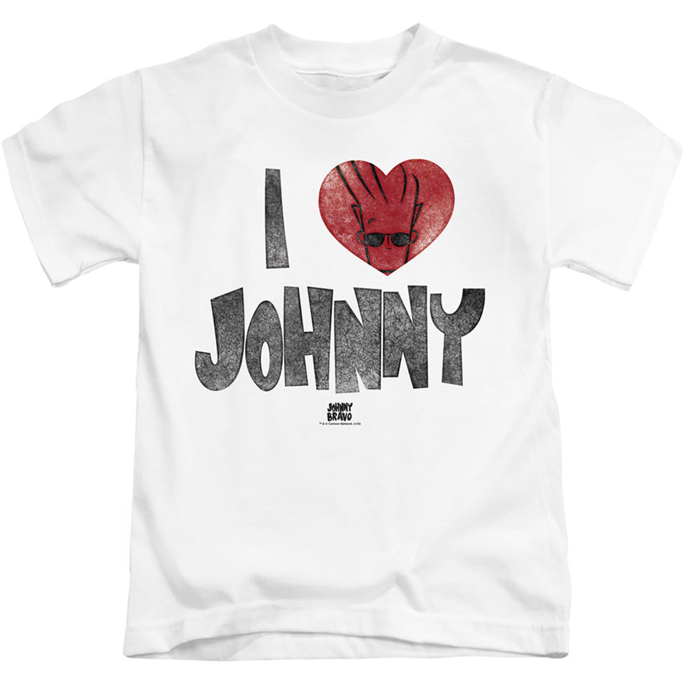 Johnny Bravo I Heart Johnny Juvenile Kids Youth T Shirt White 